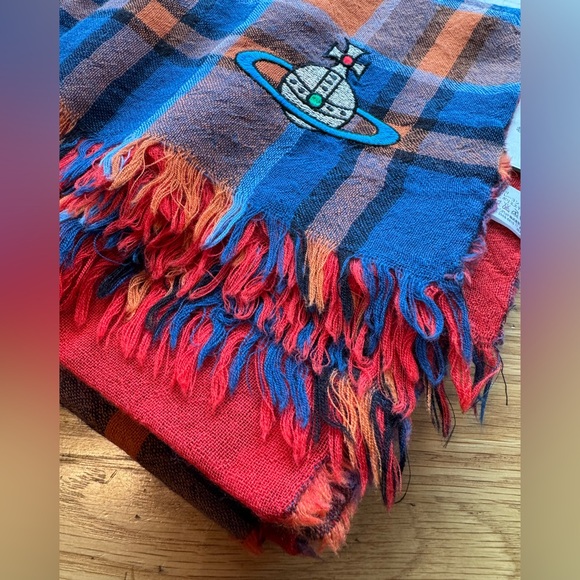 Vivienne Westwood scarf muffler shawl large ORB logo Japan Exclusive - Picture 13 of 16